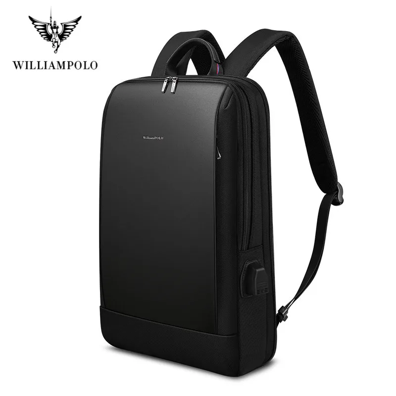 luxury brand slim laptop backpack men 15 6 inch office work men backpack business bag unisex black ultralight backpack thin back free global shipping