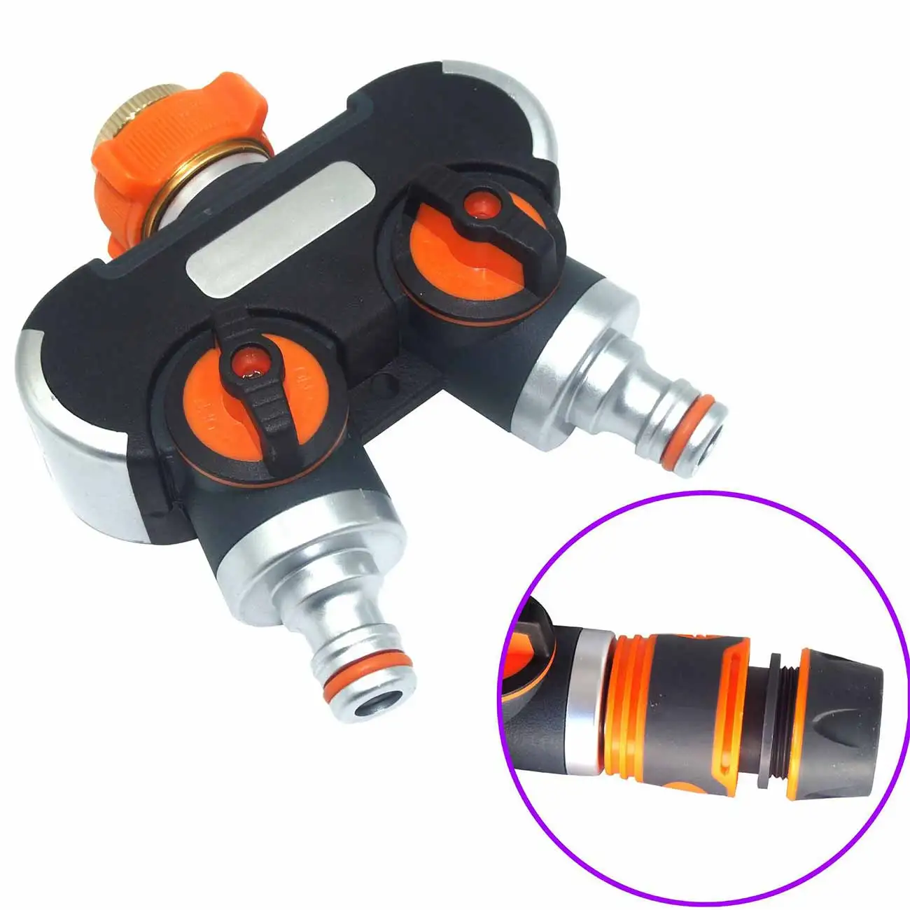 

Garden Irrigation Garden Watering One-pass Two-tap Water Divider Double Pass + Plastic Conversion Garden Watering Device