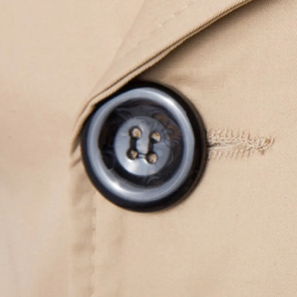 

Trench Coat New Fashion Men Long Trench Coat Autumn Vintage Double Breasted Khaki Black Trench Outwear Slim Office Coat Male
