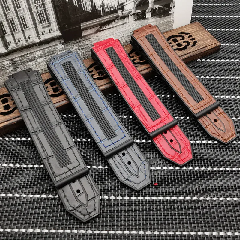 Ремешок силиконовый для наручных часов резиновый браслет Hublot из воловьей кожи 25