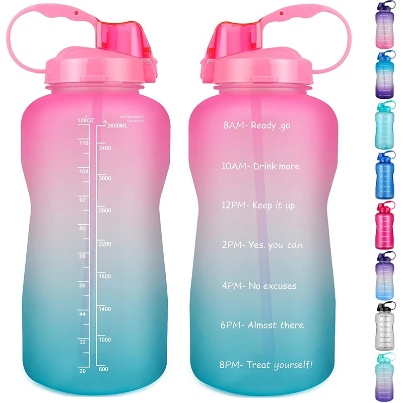 

ZOMAKE Large Half Gallon Motivational Water Bottle with Time Marker & Straw, Water Jug for Fitness,Gym and Outdoor Sports