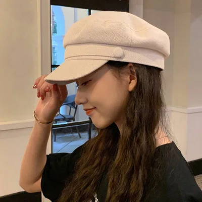 

2021 New Spring Summer Female Berets Fashion Casual Octagonal Retro Caps Women's Kepi Autumn Navy Hat for Women