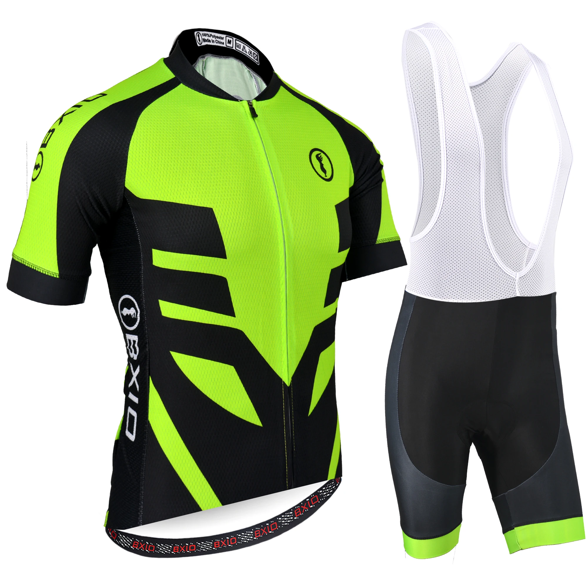

BXIO Men's Summer Short Sleeve Cycling Suits Set Cycling Jersey with Bib Shorts Cycling Jersey Set for Outdoor Sport Cycling