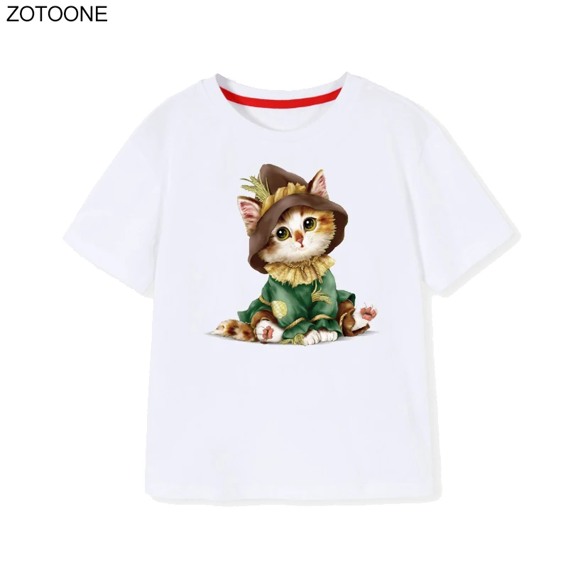ZOTOONE милый кот Патчи Наклейки с животными для детей Переводные железные нашивки