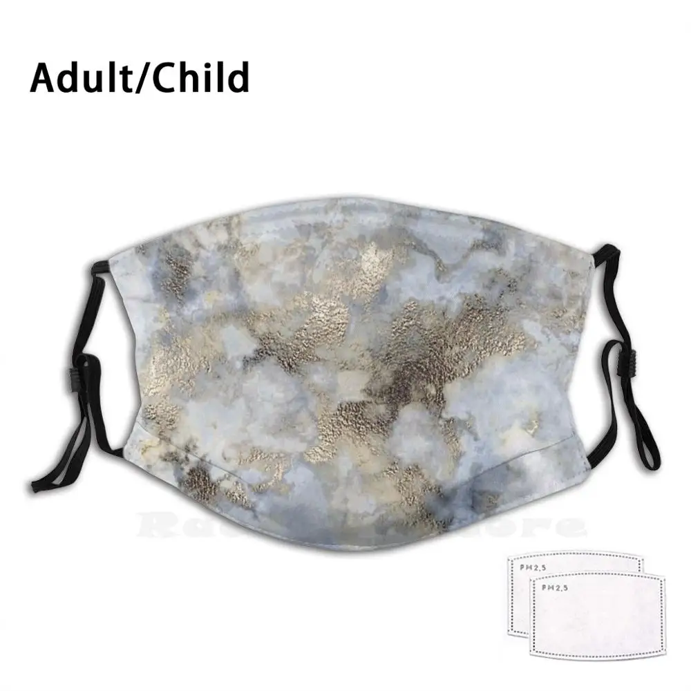 

Marble Rose Gold Pattern Apparel Decor Accessories Print Washable Filter Anti Dust Mouth Mask Marbled Marble Painting Marble