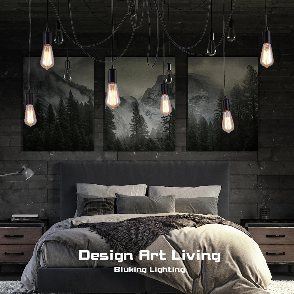 Потолочные светильники Эдисона в стиле лофт E27 длина 120 см 150 200 подвесные