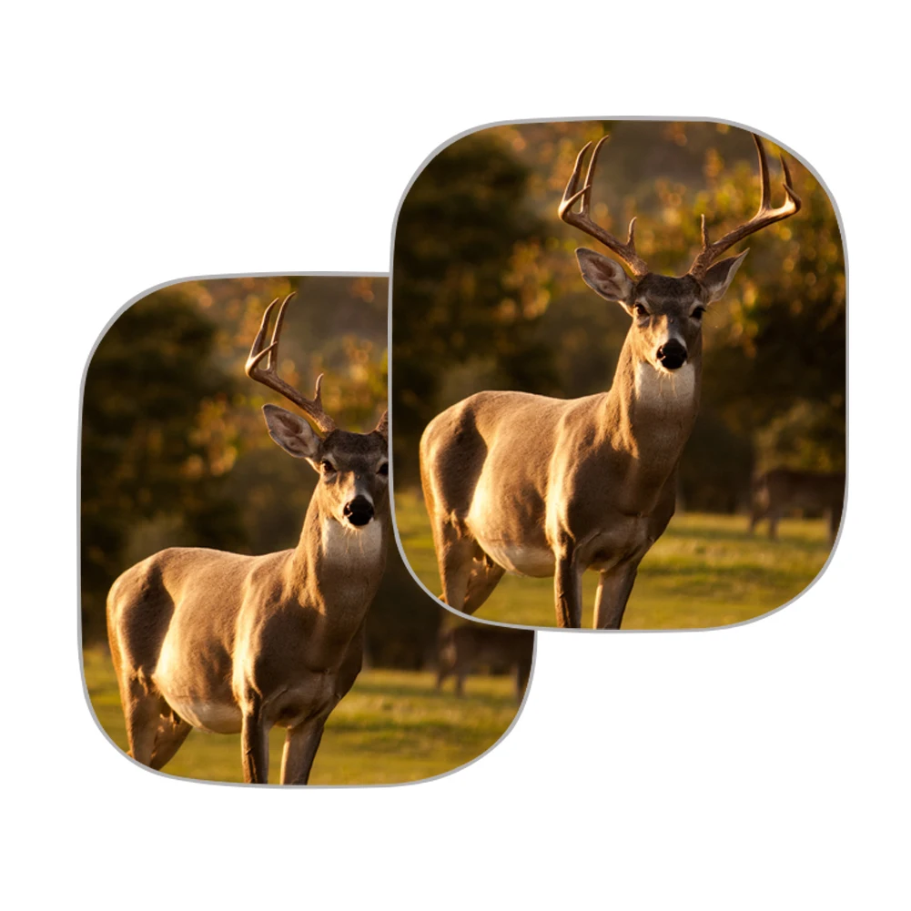 

PinUp Angel Elk Prints Car Sun Shade for Front Window UV and Heat Barrier 2pcs Sunshade Durable Vehicle Accessories Universal