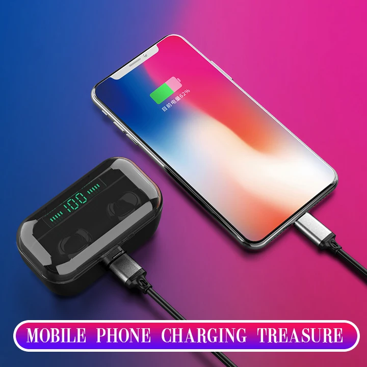 Bluetooth наушники G6s TWS беспроводные с внешним аккумулятором на 3500 мАч V5.0 гарнитура