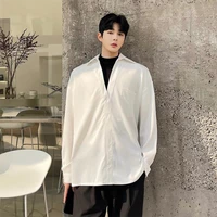 mens long sleeve shirt spring and autumn new urban youth holiday two pieces of stitching fashion trend fan large size shirt
