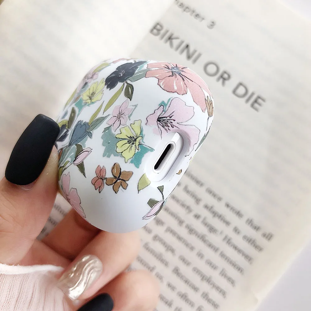 Чехол для наушников Apple Airpods 2 1 Air Pods милый светящийся винтажный цветочный чехол