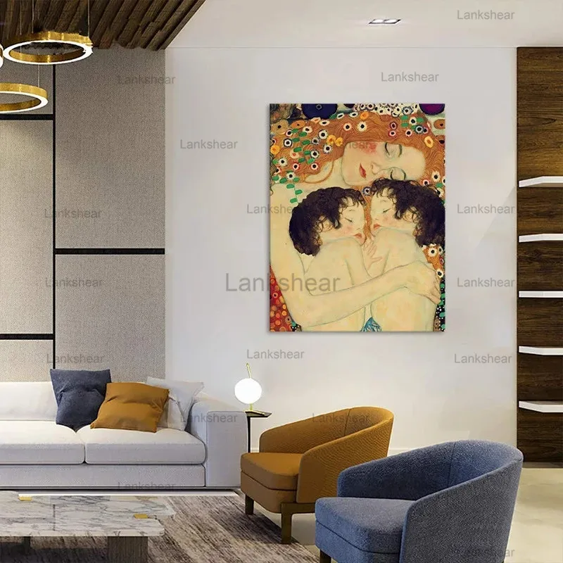 Gustav Klimt материнская любовь Близнецы ребенок современный скандинавский стиль
