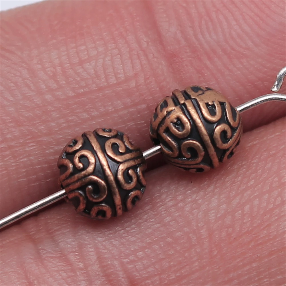 

WYSIWYG 20pcs 7mm Round Spacer Beads Antique Copper Color For DIY Bracelet Making DIY Jewelry Making