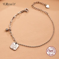 175cm length pure silver chain link bracelet good luck jewelry gift for friends packing with box 925 jewellery