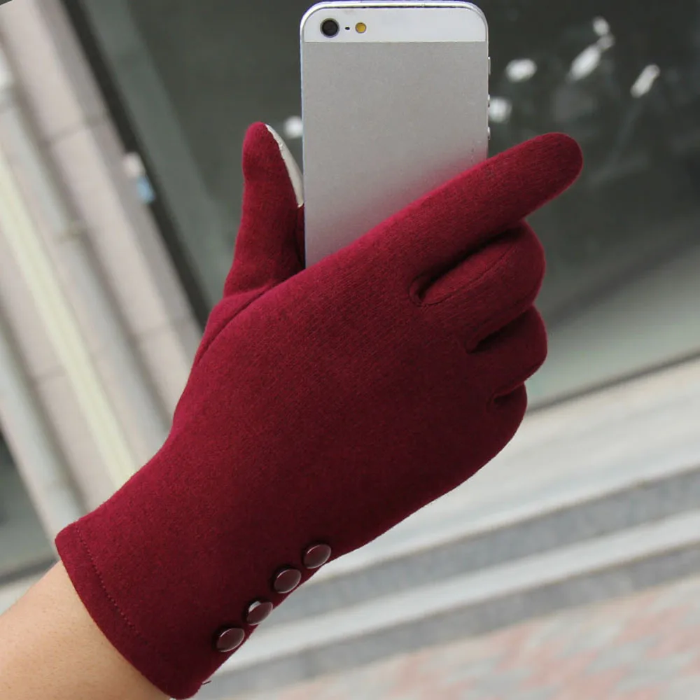 

Fashion Womens Winter Outdoor Sport Warm Gloves female gloves Women Winter Warm Gloves High Quality Pure Color Gloves