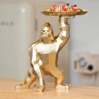 33cm new nordic resin king kong sculpture statue candy snack keys storage tray home living room tv cabinet decoration ornaments