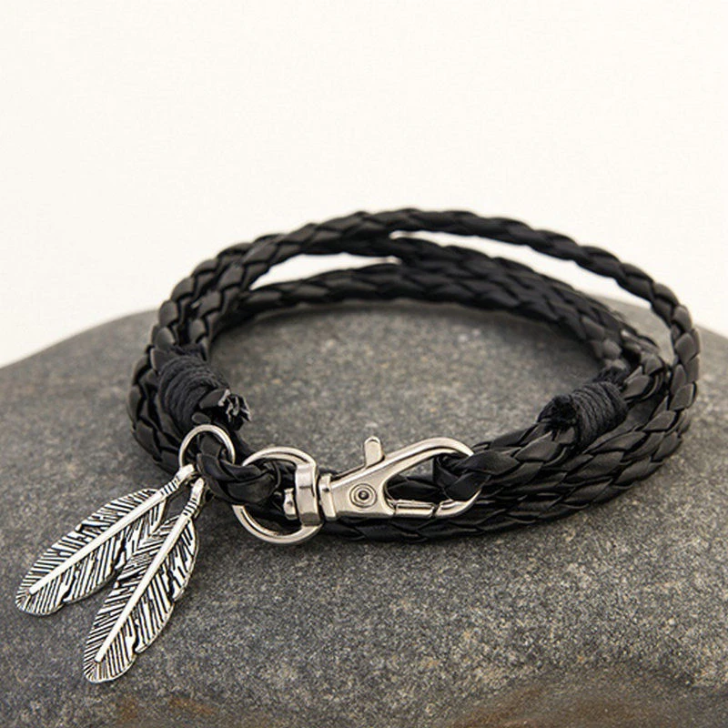 

New Women Bracelet Leaf Pendant Multilayer Charm Bangle Exquisite Jewelry