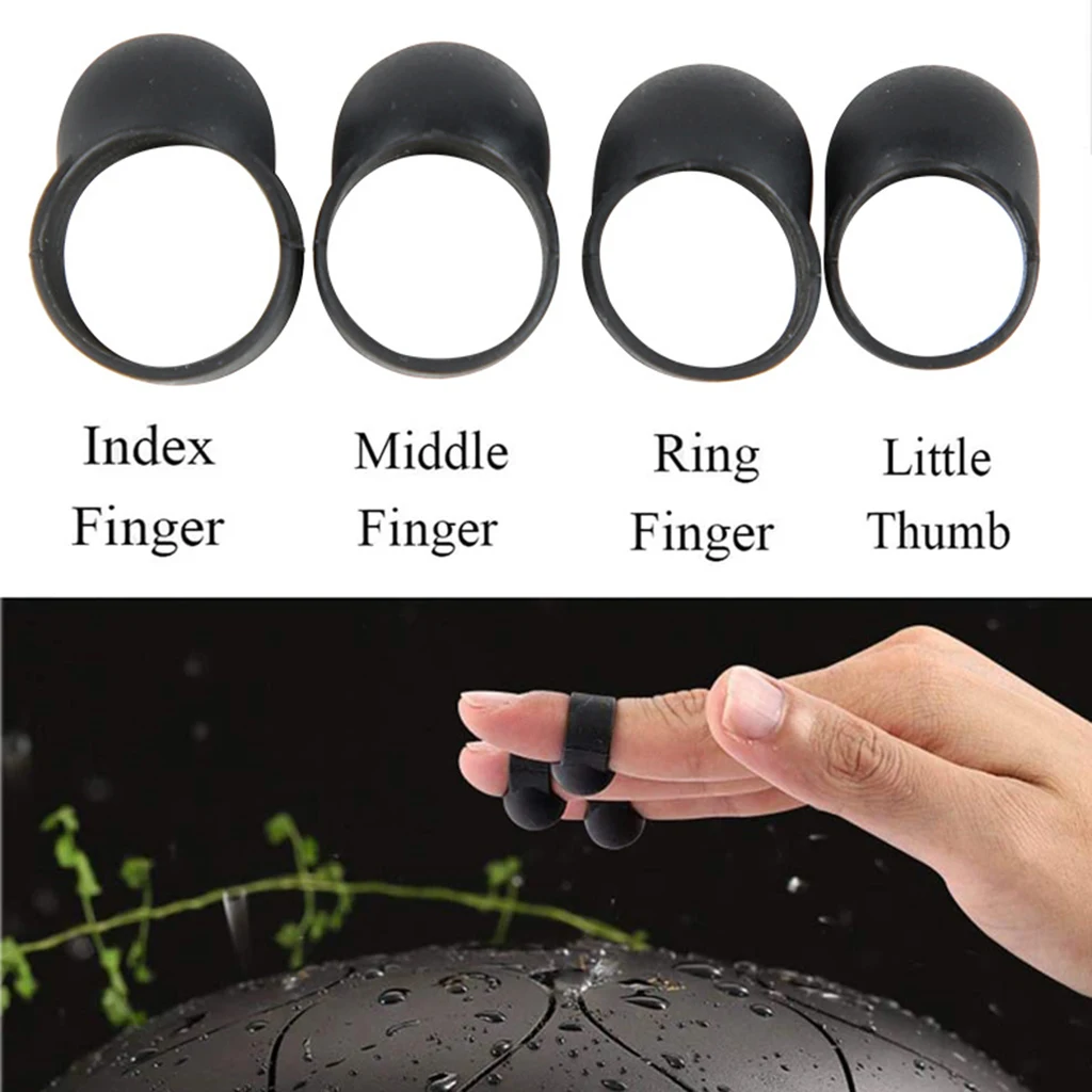 

4pcs Tongue Drum Finger Sleeves Knocking Playing Finger Picks Hand Pan Small Cover For Steel Tongue Drum