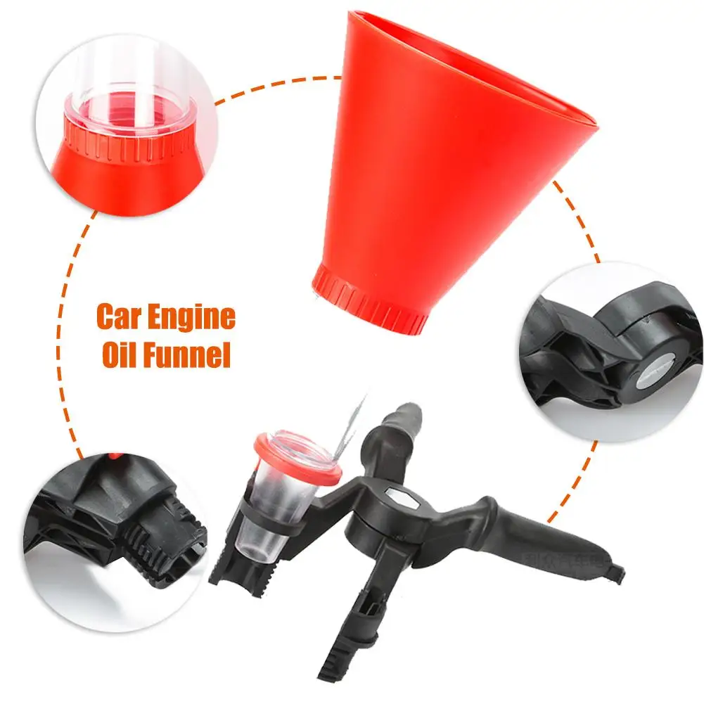 

Car Engine Oil Funnel Adjustable Non-leak Oil Add Funnel