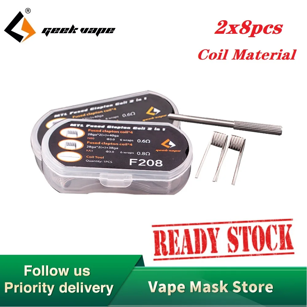 2x8 шт. оригинальная сплавленная катушка Клэптона GeekVape MTL Ом/Ом N80 и KA1 для катушек