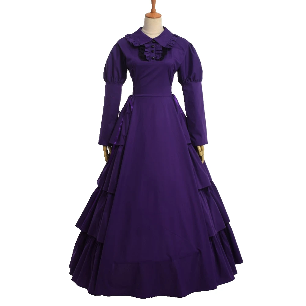 

Ladies Gothic Lolita Victorian Dress Female Women Purple Princess Cosplay