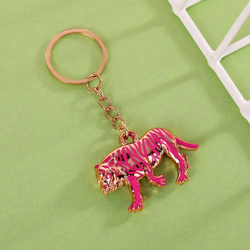 Брелок из сплава с тигром для женщин и мужчин цветное животное тигр