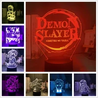 demon slayer 3d anime led night light visual tanjirou nezuko zenitsu logo table desk lamp kimetsu no yaibad home decor lampara