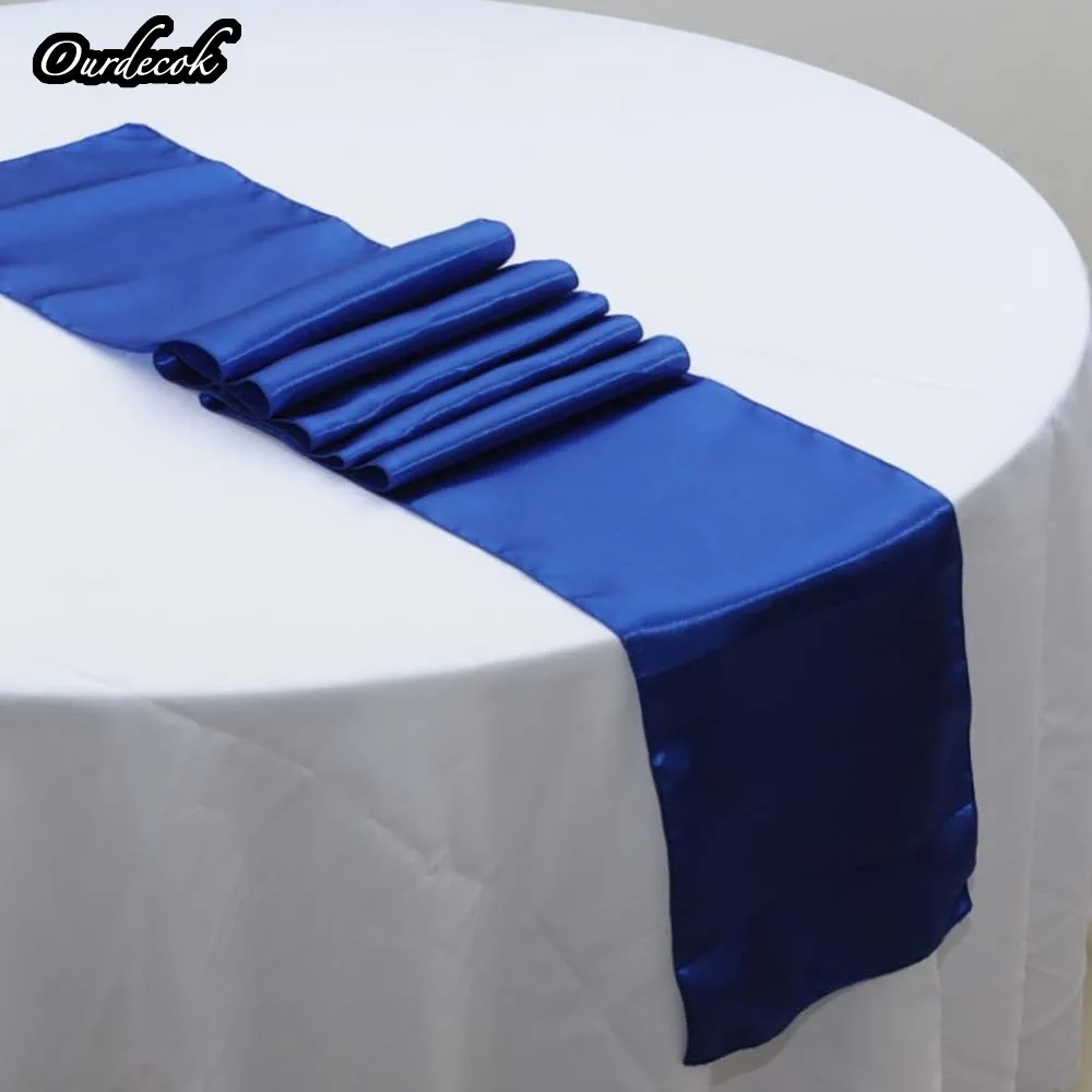 10 шт. Королевский синий атласная настольная дорожка 12 дюймов x 108 (30 см х 275 см) 20