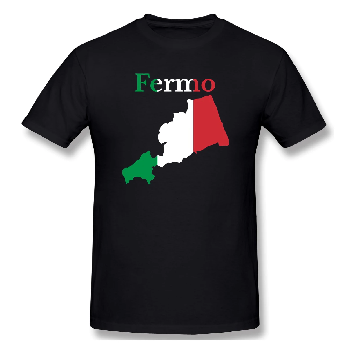 Province Of Fermo Map Italian Men's Basic Short Sleeve T-Shirt Funny Graphic R282 Tshirt USA Size | Мужская одежда