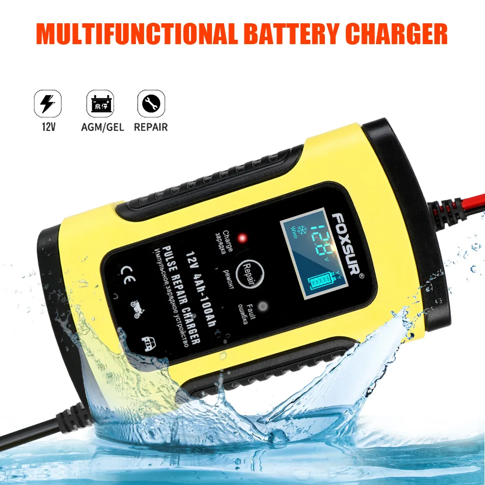 12v 6a car motorcycle battery charger for auto moto lead digital lcd display lead acid intelligent car battery chargers free global shipping