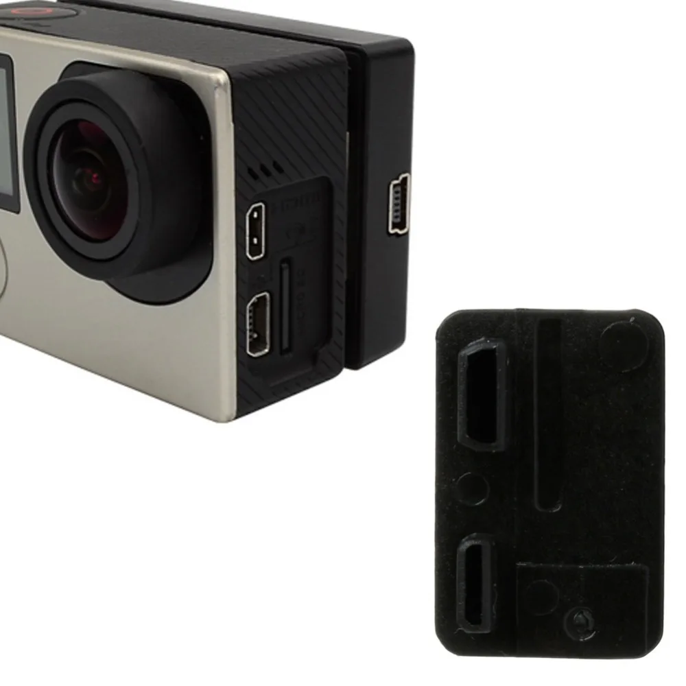 2 шт./лот Замена USB боковой двери чехол Ремонт Часть Для GoPro HERO4 HERO3+ HERO3 черный