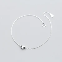 heart anklet real 925 sterling silver love heart ankle bracelets foot chains for women girls summer jewelry