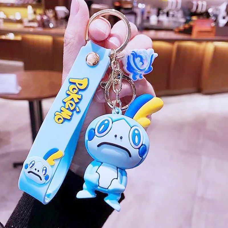 Hot Anime cartoon Pokemon key chain PVC cosplay Pikachu Snorlax Charizard cute novelty funny Pendant gifts children keyrings | Украшения и