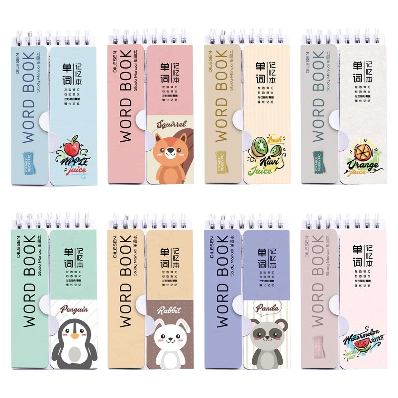 

2022 New Words Memorizing Notepad Pocket Size 3''x5'' Spiral Binding 360 Flipping Ruled P