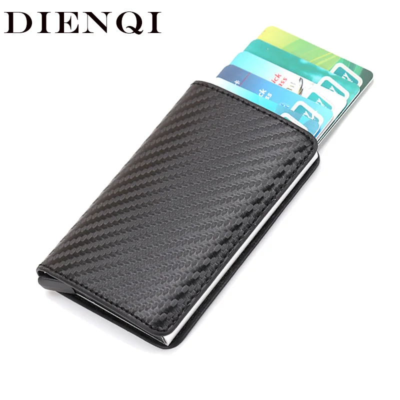 DIENQI Rfid смарт карта мужской кошелек сумка для денег Мужской винтажный черный 2020