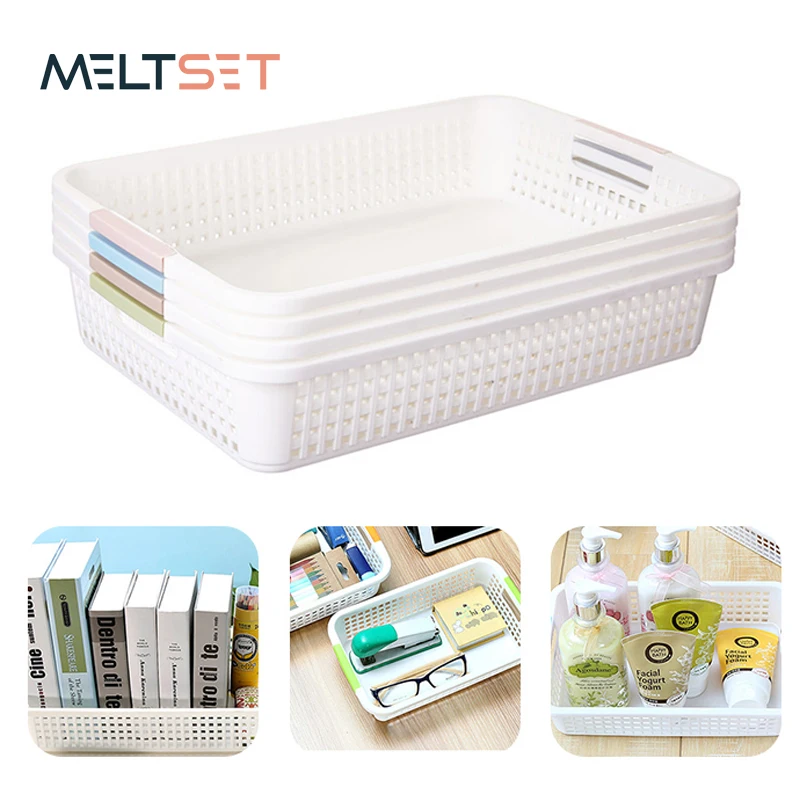 

Plastic Desktop Storage Basket Stationery Sundries Toy Organizer Container for Office Bathroom Kithcen Fruit Vegetable Baskets