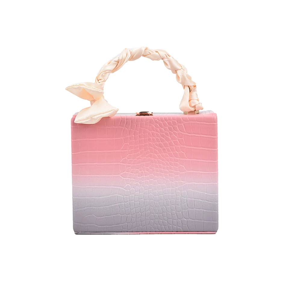 

2021 Jelly Candy Gradient Sac Designer Ladies Ribbon Handbag Luxury Crossbody Bags for Women PU Leather Lady Chain Shoulder Bag