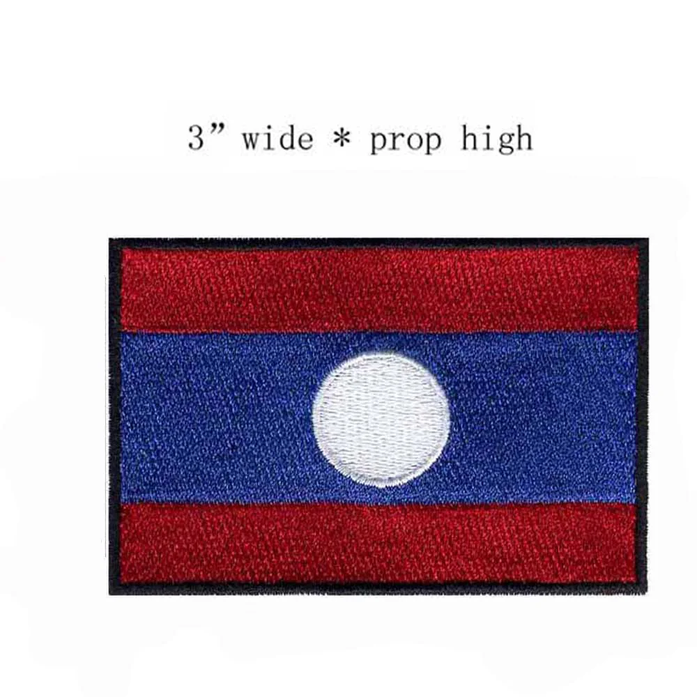 

Embroidery Flag Of Laos 3" Wide /Circle/Logo Patch/Country Patches