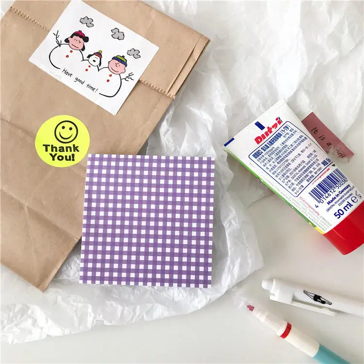D 50 страниц каждый 6 видов ярких цветов плед post-it note DIY Скрапбукинг материал Примечание сообщение сетки шаблон - Цвет: D
