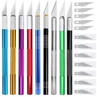 Гравировальный резак LMDZ с 5 лезвиями металлическая ручка ремесло Резьба Скульптура бумага нескользящий нож DIY ремонт ручные инструменты для кожи