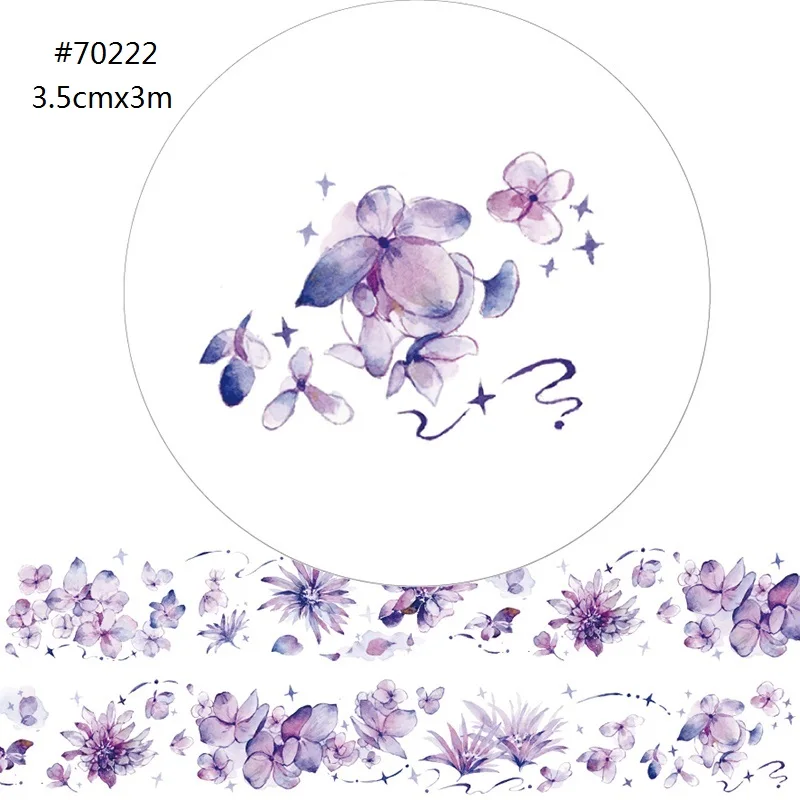 

Original puple flower PET washi tape 3.5cmx3m for DIY decoration journal or scrapbooking