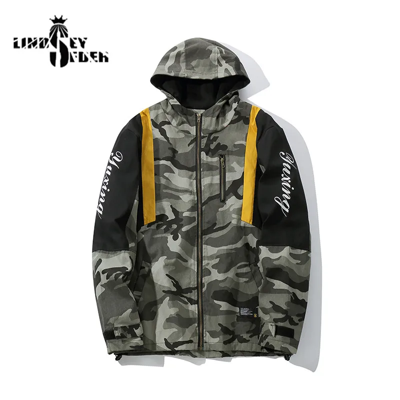Мужской модный пиджак ветровка Хип Хоп куртка с капюшоном Пальто Толстая