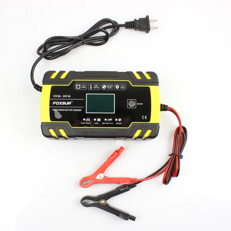 12V 24V для автомобилей и мотоциклов Батарея Зарядное устройство тележка ремонт с