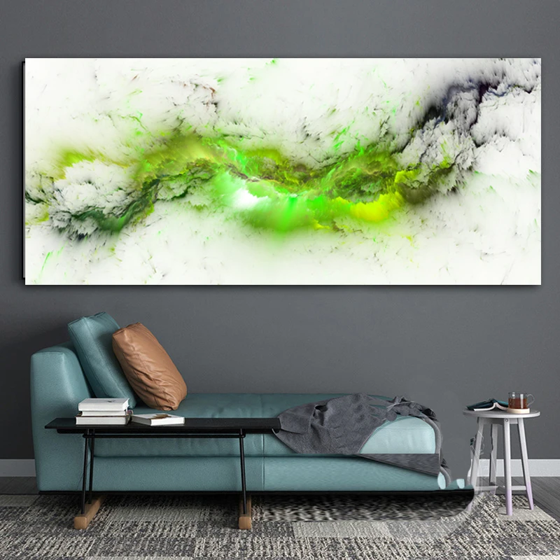 HDARTISAN Зеленый картина с изображением облаков больше Размеры Wall Art плакаты постеры