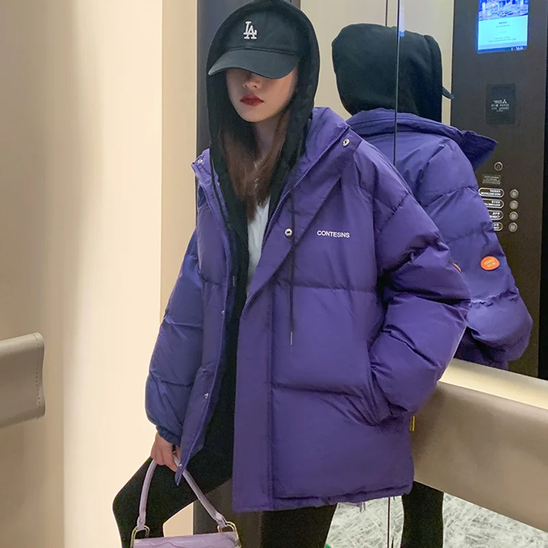 

Winter Women Oversized Parkas Coat Fashion Solid Thick Warm Hooded Padded Coat Casual Winter Outwear Jacket Parkas
