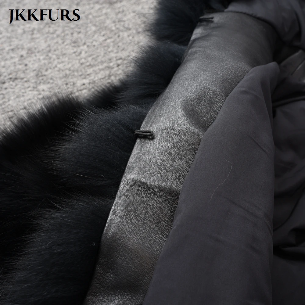

New Arrival Women's Fashion Fox Fur Coats High Quality Fur Long Hooded Jackets Winter Warm Real Natural Fox Fur Overcoats S7364A