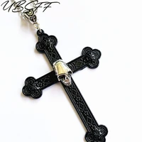cool skull cross pendant necklace mens gothic skull circle and cross necklace
