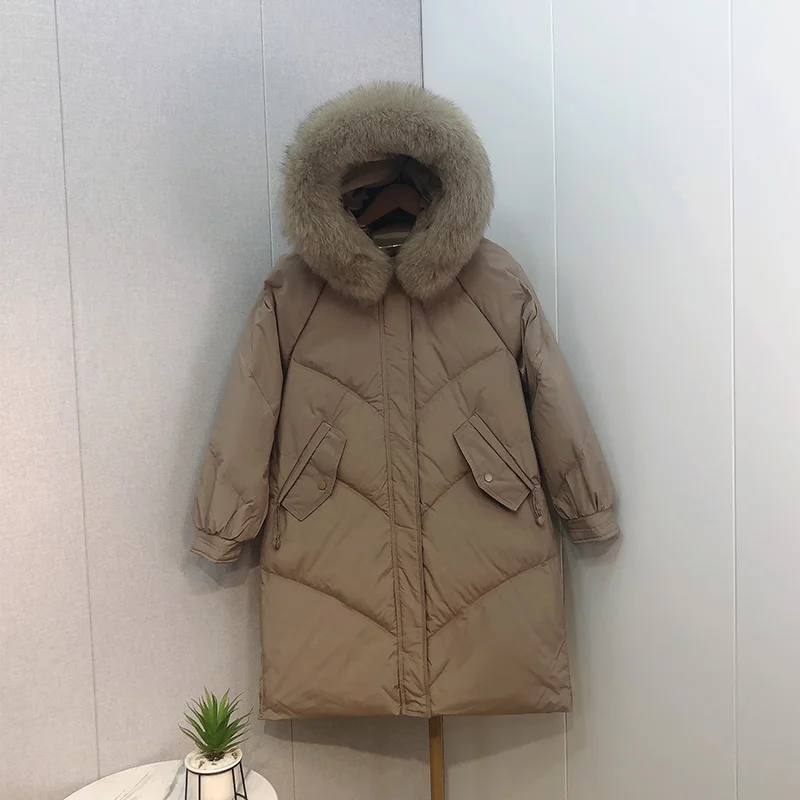 

Winter Coat Women Fur Collar Parkas Puffer Jacket Hooded Jackets for Women 2021 Female Midi Long Warm Clothes Veste Femme HLY129