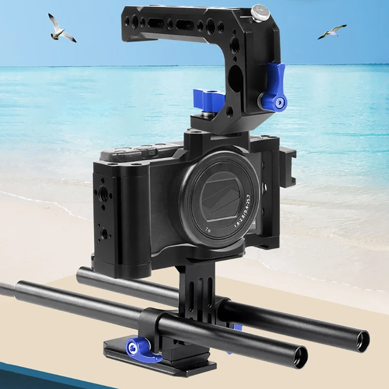 

ZV1 Camera Cage Grip Rig for Sony ZV1 Video DSLR Stabilizer Bracket Case for Cold Shoe 1/4 3/8 for ARRI Mount Vlog Tripod
