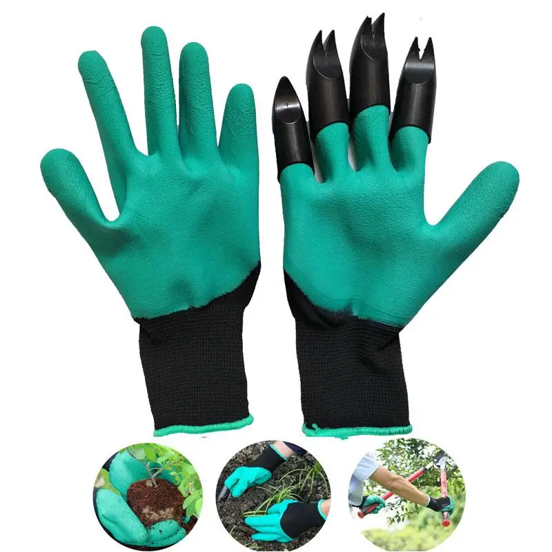 1 Pair Gardening Gloves for Garden Digging Planting Genie with 4 ABS Claws Plastic | Дом и сад