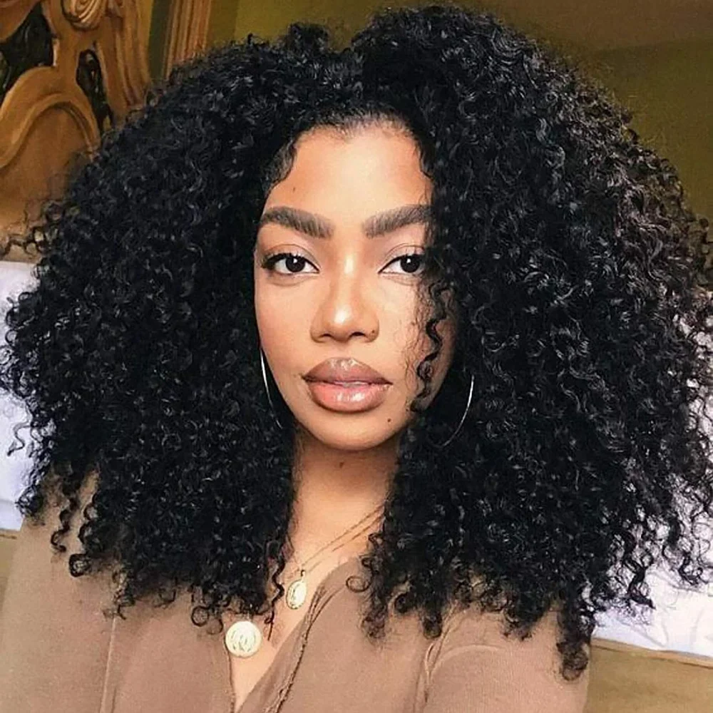 

Natural Soft Bob Wig With Bang Mongolian Afro Kinky Curly Wigs Human Hair Wigs For Balck Women Remy Hair Full Machine Short Wig